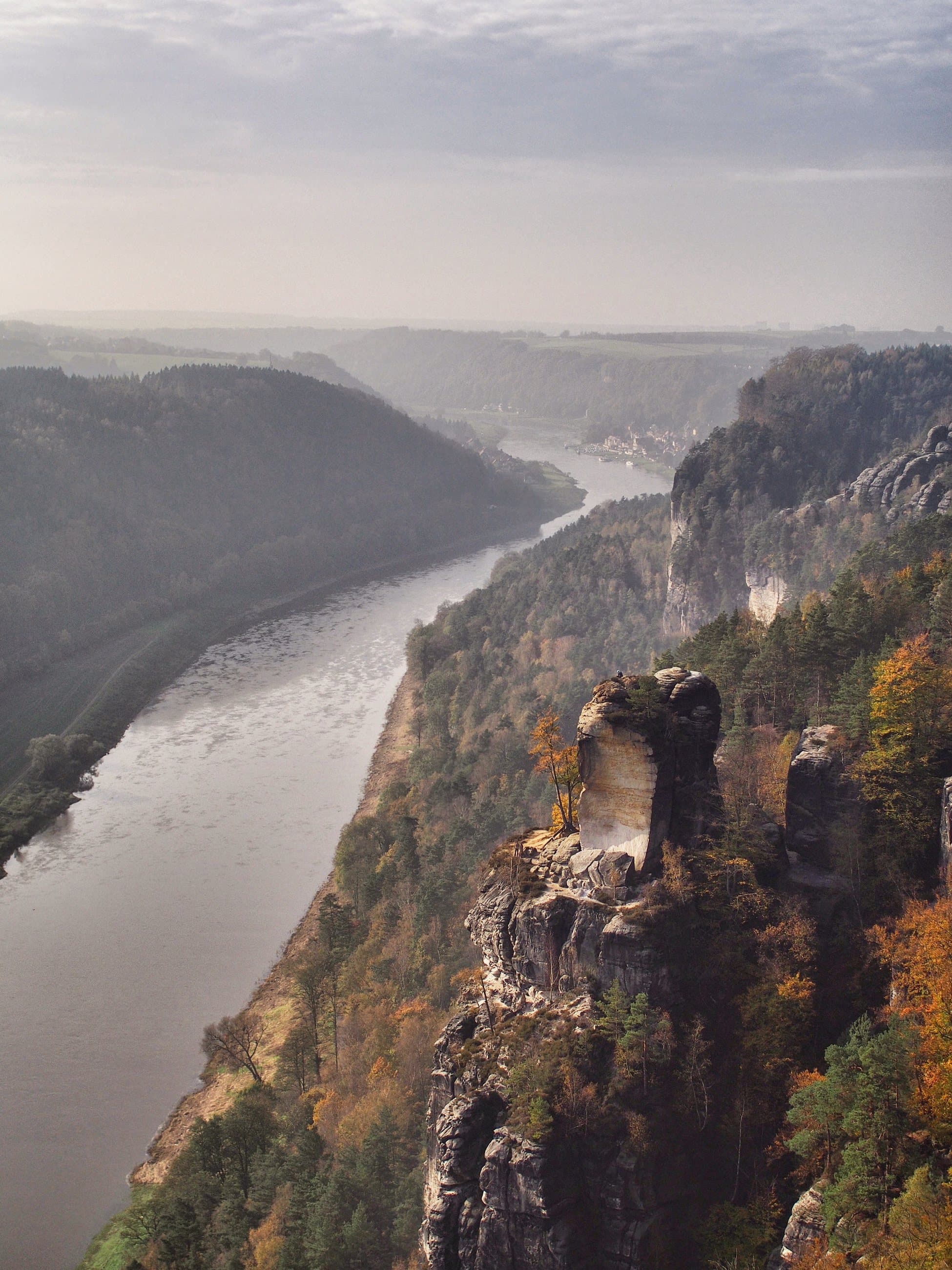 The Elbe valley from sandstone cliffs