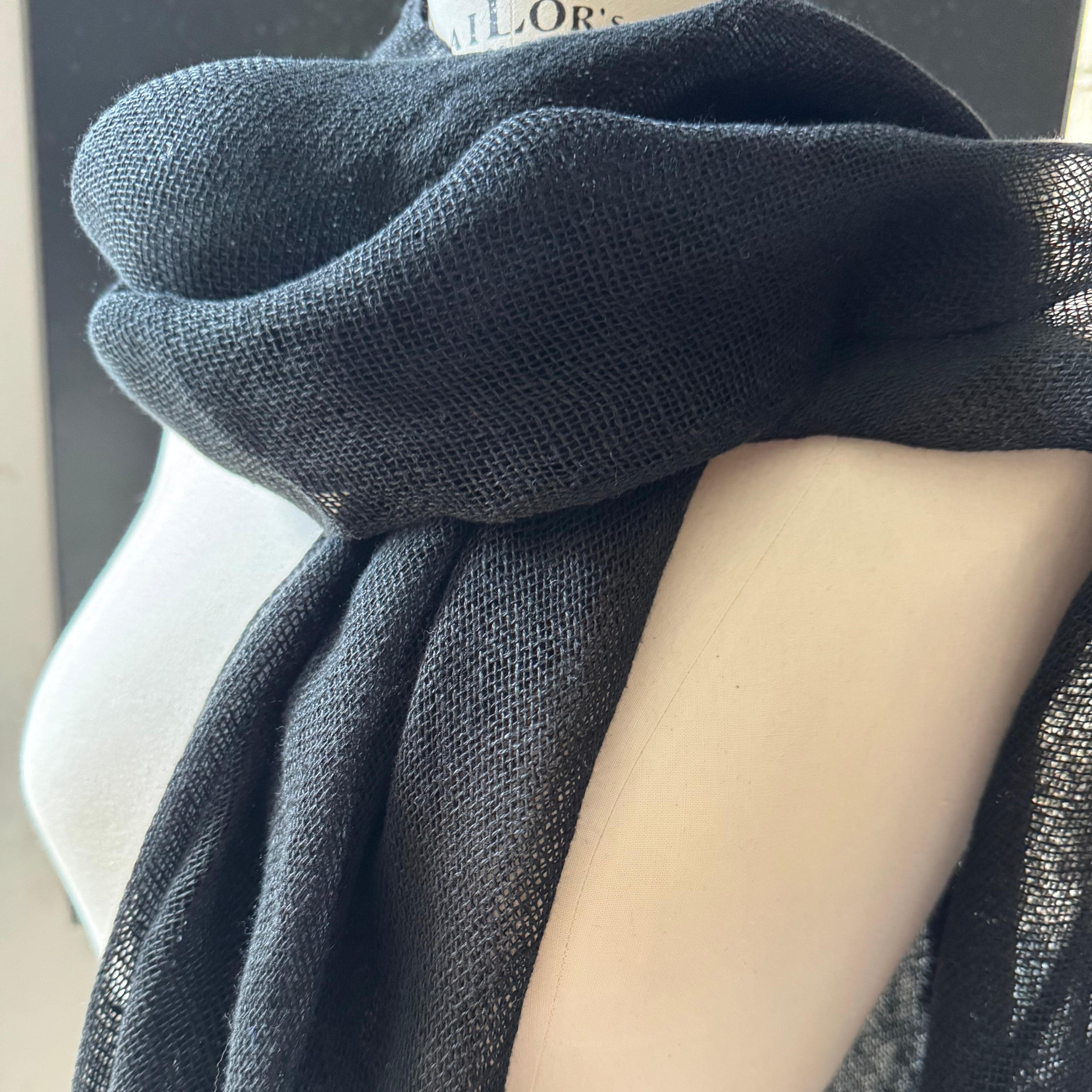 Charcoal linen scarf